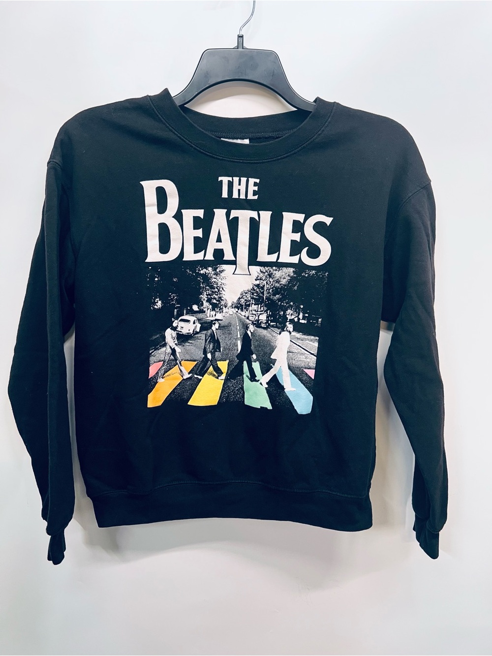 The Beatles Abbey Road Graphic Black Crewneck Sweatshirt